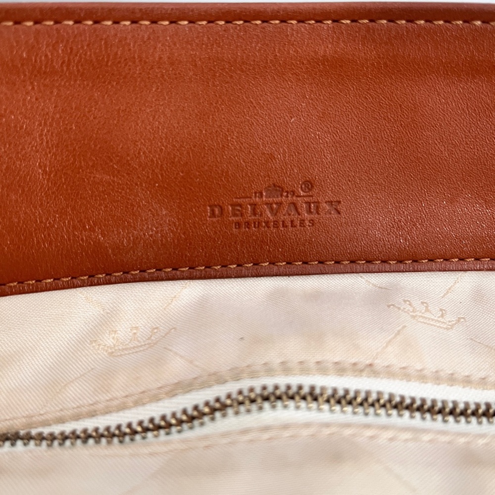 Delvaux Beige Canvas ‘Toile Charleston’ with Brown Leather Trim Tote Bag - Picture 11 of 12